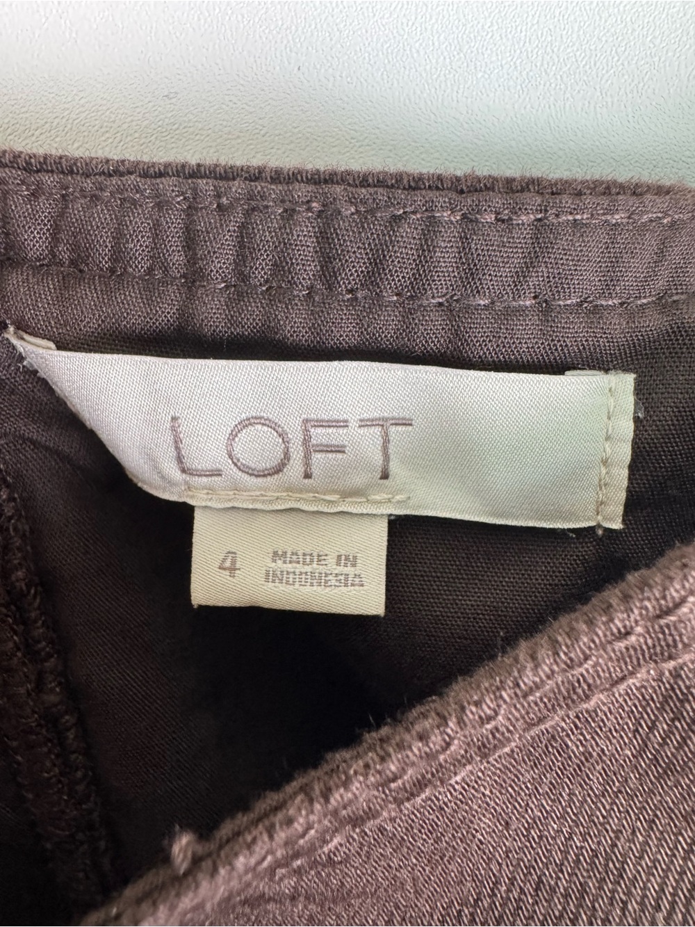 LOFT Brown A-Line Midi Skirt High Waist Cotton Lyocell Size 4 Fall Outfit Casual - Picture 3 of 11